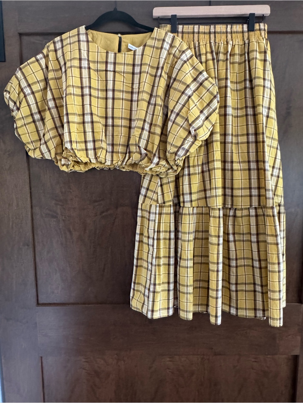 NWT English Factory Plaid Cotton Skirt Set